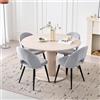 HJhomeheart Set Tavolo e Sedie da Pranzo, Tavolo Rotondo da 115 cm e 4 Sedie in Tessuto, Adatto a Sala da Pranzo, Cucina e Soggiorno (Beige + Grigio)