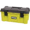 RYOBI Cassetta degli attrezzi 56 cm - Capacità 39 L, fascette in metallo, scomparti terminali sul coperchio, manico in ABS rinforzato, resistente all'acqua - RSTB21