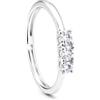 amorili Anello Trilogy Donna Regolabile in Argento 925 con Zirconi Luminosi - Misura Regolabile Dita 16-18 - Idea Regalo per Fidanzata Compagna Moglie - Anello Elegante Donna all0013