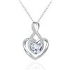 Mesovor Collana con Cuore Infinito in Argento per Donna, Gioielli Placcati in Argento Sterling | Collana con Ciondolo con Pietra Portafortuna e Zirconia Cubica Love