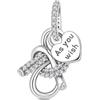 LONGLUCK Ciondolo in argento Sterling 925 per braccialetti e collane con zirconi 5A, regalo per donne