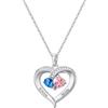 ZqlDDayUP Collane con nome personalizzato Pendente a forma di cuore Collana personalizzata con 2 nomi e 2 pietre natali Collana con pendente per coppia per donna, gioiello personalizzato da regalo