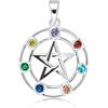 Withlovesilver stella pentacolo Wicca chakra 7 simulato zirconi ciondolo in argento Sterling 925