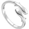 FOMIYES Anello Elegante Regolabile Color Argento in Rame Design Aperto a Doppio Pesci Facile da Curare, per Donne alla Moda e Uso Quotidiano