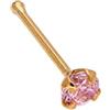 jewellerybox Piercing da naso in Oro 9kt con cristallo rosa 2mm - sferetta finale