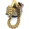 Lifetime Bling Collana a catena a maglie cubane in oro 14 carati per uomo reale 14 mm 24 carati taglio diamante pesante con chiusura spessa solida