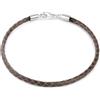 MATERIA by Matthias Wagner MATERIA, bracciale unisex in pelle, di colore marrone, con moschettone in argento 925, di lunghezza dai 18 ai 22 cm, #A56