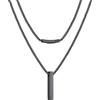 FaithHeart Collana a Barretta in Acciaio Inox, Catena a Serpente Regolabile 40-60cm, Design Minimal Unisex, Antiallergica e Impermeabile, Argento, Oro, Nero