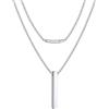 FaithHeart Collana a Barretta in Acciaio Inox, Catena a Serpente Regolabile 40-60cm, Design Minimal Unisex, Antiallergica e Impermeabile, Argento, Oro, Nero