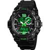 TONSHEN Uomo 50M Impermeabile Sportivo Orologi da polso Analogico Quarzo LED Tre Tempo Outdoor Sportivo Digitale Orologio