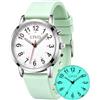 CIVO Orologio Infermiere Unisex Analogico: Quadrante Luminoso Secondi Rossa | Orologi Facile Lettura 12/24 Ore Impermeabile Cinturino in Silicone Turno di Notte - Regalo per Donna Uomo Studente Medicina