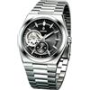 DAXIAOYU Orologio da polso da uomo meccanico automatico a quattro pin, design traforato, cinturino in acciaio inox, stile casual e business