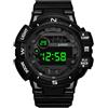 BESPORTBLE Orologio Digitale per Studenti, Multifunzionale Cinturino in Pvc e Acciaio Inox, Design Luminoso Nero per Vacanze