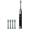 BNEI Spazzolino elettrico sonico, 5 modalità, ricarica USB, 4 testine intercambiabili, bianco/nero/blu/verde/oro (Green)