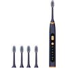 BNEI Spazzolino elettrico sonico, 5 modalità, ricarica USB, 4 testine intercambiabili, bianco/nero/blu/verde/oro (Blue)