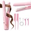 CLIUNT Piastra per Capelli Senza Fili, Portatile Piastra da Viaggio per Capelli 2 in 1, Piastra per Capelli E Arricciacapelli, con Temperature 4 Livelli, per Stili Ricci e Lisci, 30S Riscaldamento Rapido