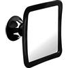 MIRRORVANA Specchio doccia antiappannamento, girevole 360°, 16 cm (Nero) | Ventosa resistente, superficie infrangibile: vista sempre limpida in bagno, per una rasatura perfetta senza aloni di vapore