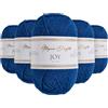 Utopia Crafts JOY DK Fil à tricoter 5 x 50 g, 100% acrylique, bleu marine