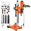 VEVOR Trapano a Carotaggio Diamantato Capacità di Foratura Max 200 mm, per Calcestruzzo Secco e Umido 2 in 1, Portatile da Banco, con 4 Punte, Base con Ruote, 1500 W, 2 Velocità 1000/2300 giri/min