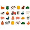 Janod - 24 Calamite Fattoria - Animali della Fattoria - Giocattolo in Legno - Gioco Educativo Magnetico per Manipolare, Sperimentare e Divertirsi - Da 2 Anni in Su, J08157