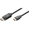 goobay Cavo DisplayPort a HDMI 4K 60 Hz, solo da DP a HDMI, connettori dorati, 1 m | Cavo DisplayPort a HDMI con connettori placcati oro 4K a 60Hz e chiavistello per connessioni stabili