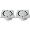 First Plast CHPVC20G Chiusino Sifonato in PVC, Grigio, 200 x 200 mm (Confezione da 2)