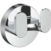 Emco ROUND C - Gancio doppio per asciugamani, elegante, con 2 ganci da avvitare o incollare, cromato