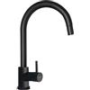 SCHOCK -Miscelatore Cucina AQUAPLAN Con Doccetta Estraibile, Rubinetto | Adattabile per installazione sottofinestra, Schock Saving 90°, Rotazione canna 180°, Ottone smaltato Nero Opaco, Made In