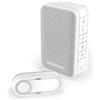 Honeywell Home DC313S Serie 3, Campanello Portatile senza Fili con LED e Pulsante, Bianco