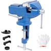 Thryvix Morsa da Banco 70 mm, Morsetto da Tavolo in Ghisa con Incudine e Base Girevole 360°, Ganasce Regolabili per Falegnameria, Foratura, Taglio, Levigatura, Riparazioni