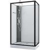 Sanotechnik Box doccia completo VIVA 1 nero - 120 x 80 x 225 cm, getti massaggianti, vetro di sicurezza, con piatto doccia, box doccia completo