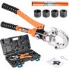 AMZCNC Pinza a pressa professionale con profilo TH, 16-20-26-32, set di utensili a pressione con testa girevole a 360°, per tubi compositi con raccordi del contorno TH, TH26, TH32 con