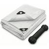 CoverUp! Telo impermeabile bianco 1.5 x 6.0 120 g/m² con 17 m corda e occhielli in alluminio - resistente ai raggi UV e strappi - copertura esterna universale
