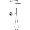 MICE COLLECTION IMEX - Set doccia, kit monocomando doccia a muro - 2 vie - SERIE LINE Nichel Spazzolato - GPD038/NQ