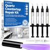 XUDOAI Kit di riparazione per controsoffitto al quarzo (trasparente, bianco, grigio, beige) anni '30 a rapida polimerizzazione fai da te, pietra di lusso, granito, marmo, acrilico, porcellana, vetroresina