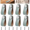 Dtoterul 8 Pezzi Maniglie per Mobili in Pelle Blu, Foro Singolo Maniglie Armadio, Pomelli per Mobili Vintage, Pomello Porta per Cassetti, Armadio Cameretta