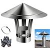 Generico Cappello da Camino in Acciaio Inox 90 100 110 120 130 mm, Copertura Antipioggia for Camino,Comignolo Stufa A Pellet Durevole per Camino Stufa A Legna O Pellet,Attacco Tondo(120 mm)