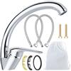 VOLTIX Miscelatore Cucina Monocomando - Rubinetto Lavello Cucina Cromato con Leva Laterale, Girevole a 360°, Design Moderno per Lavello e Lavatoio