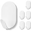 BOBOZAN Confezione da 6 ganci autoadesivi per appendere, extra appiccicosi e forti, carico massimo 5 kg, ganci da parete versatili senza chiodi, per bagno, cucina, porte, armadi, tende da letto