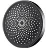 GLFLOW Soffione doccia a pioggia per bagno con getto forte e cromato | Soffione doccia grigio opaco, 22,5 x 22,5 cm, tecnologia di aspirazione dell'aria, installazione rapida
