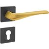 domino ADEL-QR - Maniglia per porta d'ufficio, cantina e porta interna, in alluminio, nero/oro, colore: nero/oro opaco