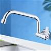 XSDSM Rubinetto Lavello Cucina A Parete Solo Acqua Fredda con Canna Lunga Girevole A 180° Rubinetto Da Cucina In Acciaio Inox Monoforo,Cromato