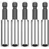 Kirunvia Portainserti Magnetico 1/4 60mm, Set 5 Prolunghe per Avvitatore e Trapano | Acciaio Inossidabile, Calamita Potente per Fissaggio Sicuro delle Viti, Alta Resistenza alla Ruggine e Rottura, Cambio Rapido