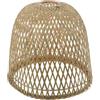 ELEOUTI Paralume Intrecciato in Bambù 24 Cm per Lampada da Soffitto, Copri Lampada a Sospensione Decorativo per Sala da Pranzo, Soggiorno e Ufficio, Illuminazione Naturale e Calda