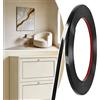 JSIWOTH 6,1M x 6mm Modanatura Autoadesiva Flessibile, Striscia Decorativa Peel and Stick per Specchio, Bordo Piastrelle, Paraspruzzi Cucina, Finitura Parete in Plastica, Nero