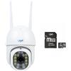 PNI Pacchetto telecamera di videosorveglianza wireless IP440 WiFi, PTZ, 4MP e scheda di memoria MicroSD 128 GB inclusa
