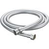 BELZ Tubo doccia 2,0 m liscio in PVC con anti-groviglio, per bagno, argento | Tubo flessibile per doccia, 200 cm, a prova di perdite, tubo di estensione per doccia camper, bidet spray, vasca da bagno, WC