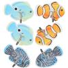 TEHAUX Ganci Adesivi Appendini Nautici 6 Pezzi a Forma di Pesce Tropicale in Pvc e Acciaio per Pareti di Casa e Ufficio