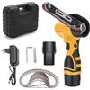 Weytoll Levigatrice a nastro senza fili da 16,8 V, 7000 giri/min, mini levigatrice a nastro con 10 nastri abrasivi in ossido di alluminio, 2 batterie da 1500 mAh per legno, metallo e plastica