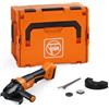 FEIN Smerigliatrice Angolare Batteria Ø125 mm, CCG18-125-12 PD AS, 18V, Ottima Potenza e Durata, Applicazione Universale, Motore Brushless FEIN, senza batterie e caricabatterie. interr. Uomo presente